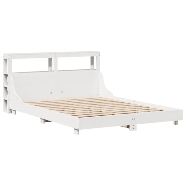 vidaXL sengeramme uden madras 140x190 cm massivt fyrretræ hvid