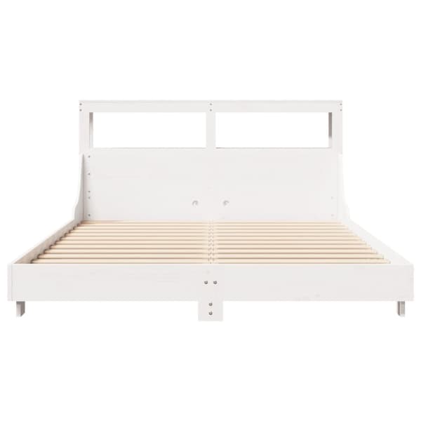 vidaXL sengeramme uden madras 140x190 cm massivt fyrretræ hvid