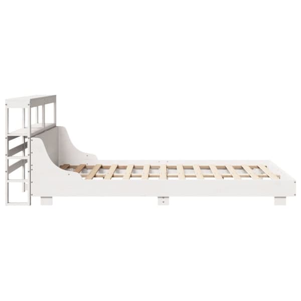 vidaXL sengeramme uden madras 140x190 cm massivt fyrretræ hvid