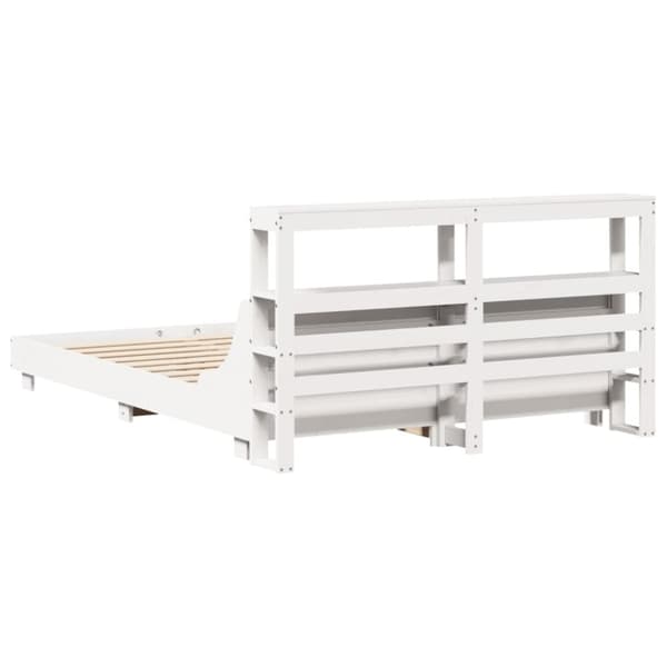 vidaXL sengeramme uden madras 140x190 cm massivt fyrretræ hvid