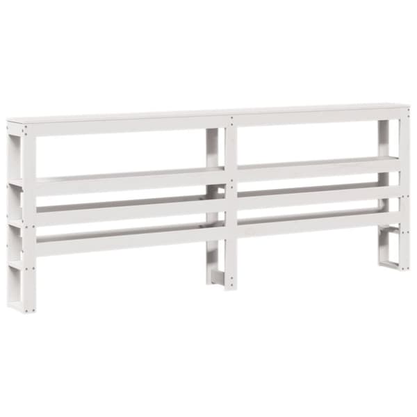 vidaXL sengeramme med sengegavl 200x200 cm massivt fyrretræ hvid