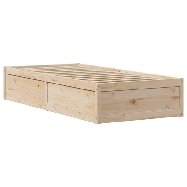 vidaXL sengeramme med sengegavl 75x190 cm massivt fyrretræ