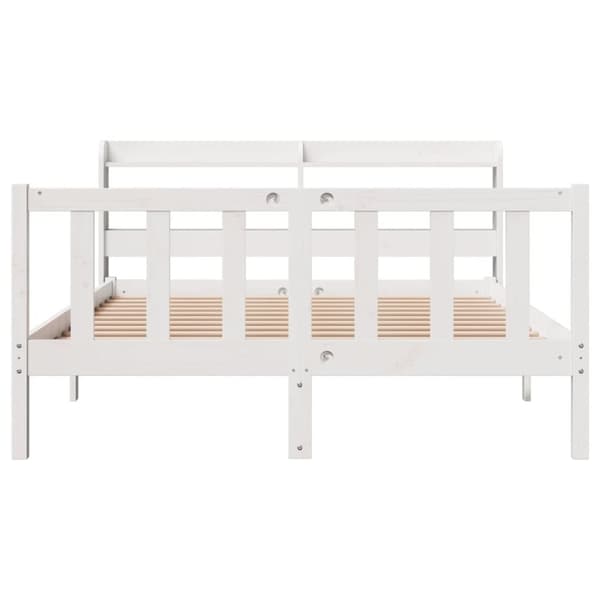 vidaXL sengeramme uden madras 120x200 cm massivt fyrretræ hvid