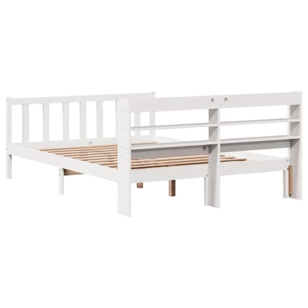 vidaXL sengeramme uden madras 120x200 cm massivt fyrretræ hvid