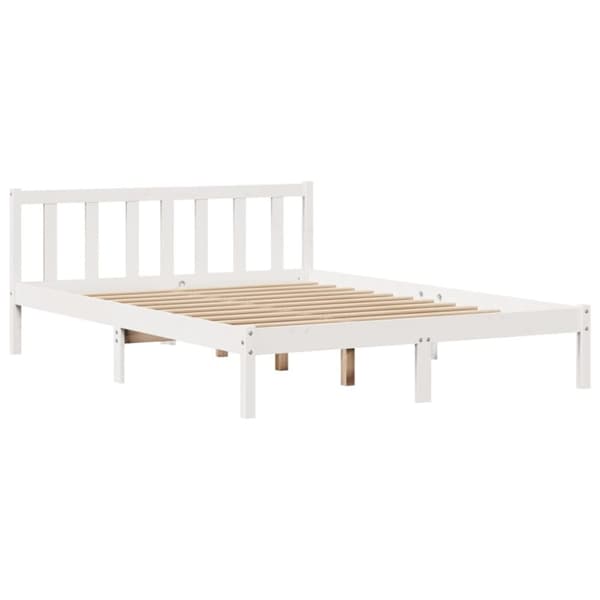 vidaXL sengeramme uden madras 120x200 cm massivt fyrretræ hvid