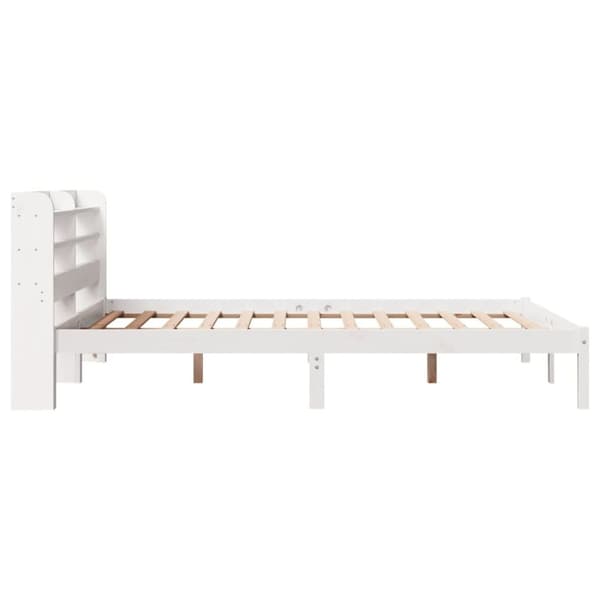 vidaXL Sängynrunko ilman patjaa valkoinen 140x200 cm täysi mänty
