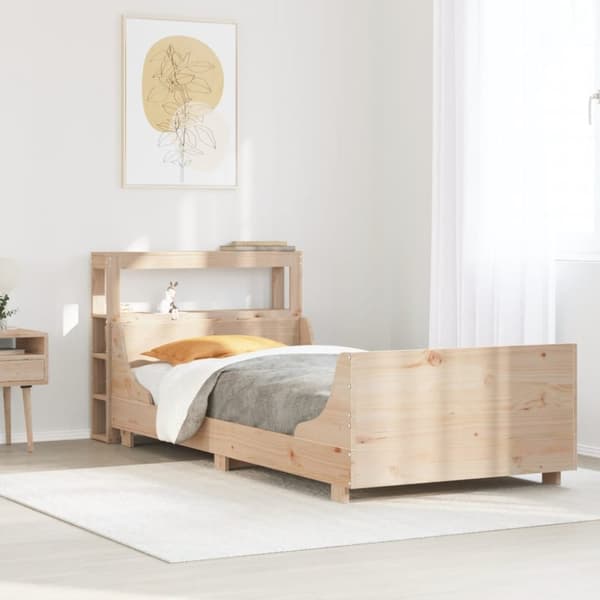 vidaXL Sängynrunko ilman patjaa 75x190 cm täysi mänty