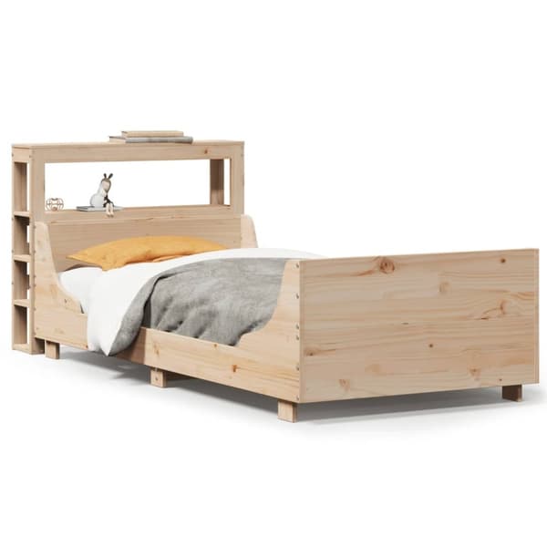 vidaXL sengeramme uden madras 75x190 cm massivt fyrretræ