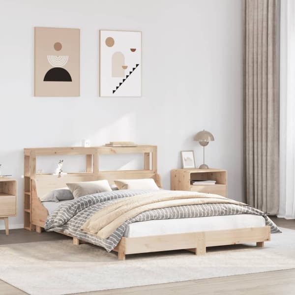 vidaXL sengeramme uden madras 150x200 cm massivt fyrretræ