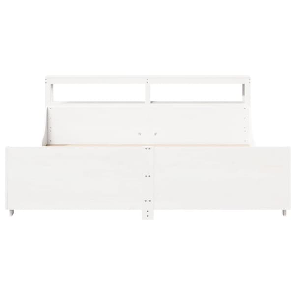 vidaXL Sengeramme med madrass hvit 200x200 cm heltre furu