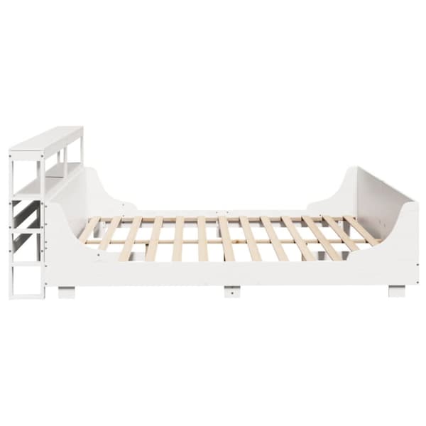 vidaXL Sengeramme med madrass hvit 200x200 cm heltre furu