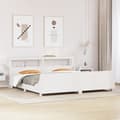 Miniatyrbilde 2 av 11: vidaXL Sengeramme med madrass hvit 200x200 cm heltre furu