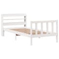 Miniatyrbilde 4 av 11: vidaXL Sengeramme uten madrass hvit 90x200 cm heltre furu
