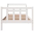 Miniatyrbilde 5 av 11: vidaXL Sengeramme uten madrass hvit 90x200 cm heltre furu