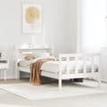 Miniatyrbilde 2 av 11: vidaXL Sengeramme uten madrass hvit 90x200 cm heltre furu