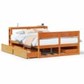 Miniatyrbilde 3 av 11: vidaXL Sengeramme uten madrass voksbrun 120x190 cm heltre furu