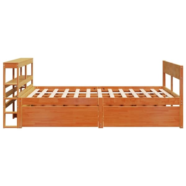 vidaXL Sengeramme uten madrass voksbrun 120x190 cm heltre furu