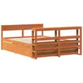 Miniatyrbilde 9 av 11: vidaXL Sengeramme uten madrass voksbrun 120x190 cm heltre furu