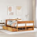 Miniatyrbilde 2 av 11: vidaXL Sengeramme uten madrass voksbrun 120x190 cm heltre furu