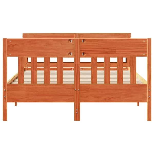 vidaXL Sengeramme uten madrass voksbrun 120x190 cm heltre furu