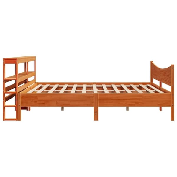 vidaXL Sengeramme med hodegavl voksbrun 180x200 cm heltre furu