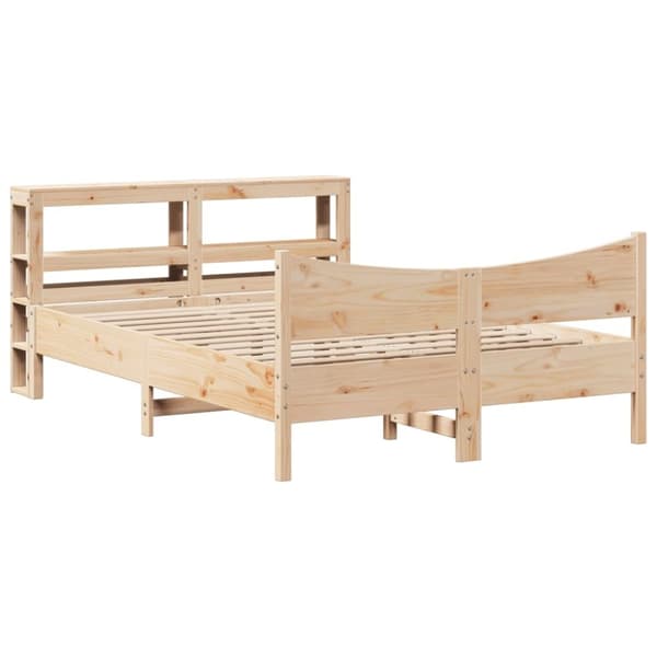 vidaXL Sengeramme med hodegavl 150x200 cm heltre furu