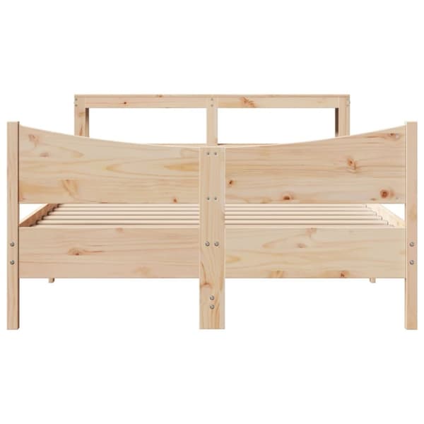 vidaXL Sengeramme med hodegavl 150x200 cm heltre furu