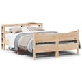 Miniatyrbilde 2 av 11: vidaXL Sengeramme med hodegavl 150x200 cm heltre furu