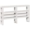 Miniatyrbilde 7 av 11: vidaXL Sengeramme med hodegavl hvit 135x190 cm heltre furu