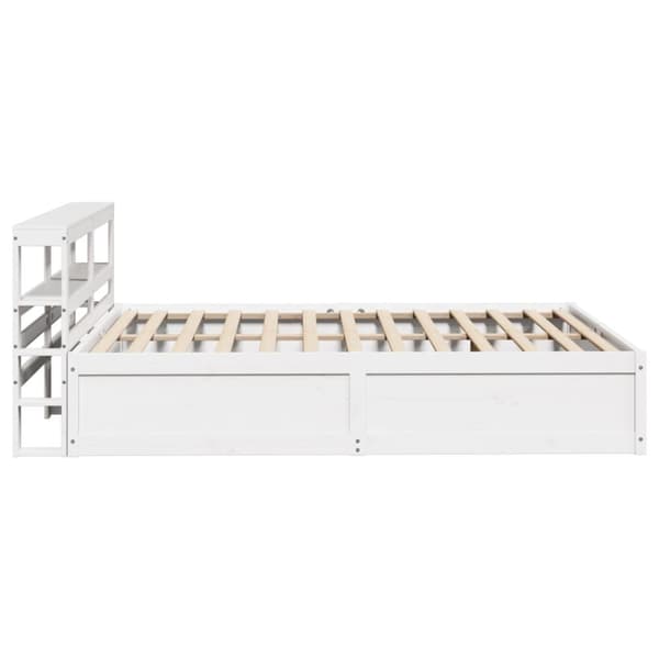 vidaXL Sengeramme med hodegavl hvit 135x190 cm heltre furu
