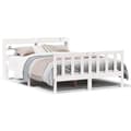 Miniatyrbilde 3 av 11: vidaXL Sengeramme uten madrass hvit 140x190 cm heltre furu