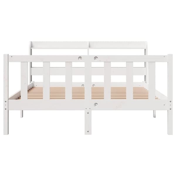 vidaXL Sengeramme uten madrass hvit 140x190 cm heltre furu