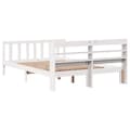 Miniatyrbilde 7 av 11: vidaXL Sengeramme uten madrass hvit 140x190 cm heltre furu