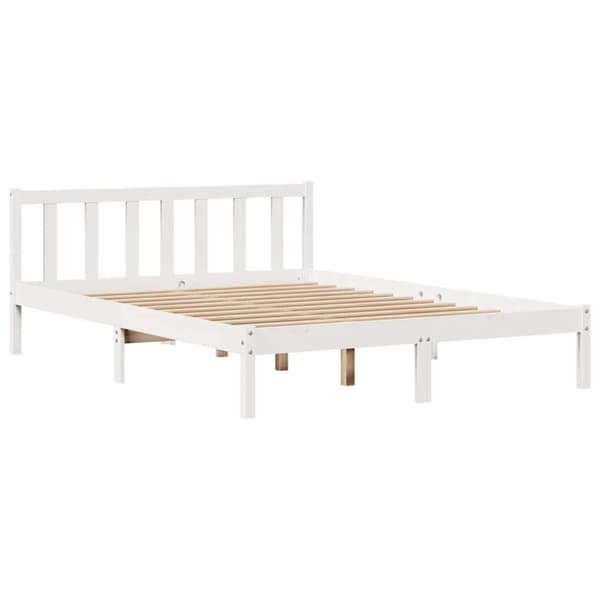 vidaXL Sengeramme uten madrass hvit 140x190 cm heltre furu