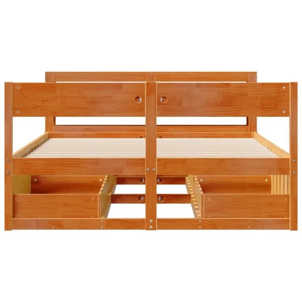 vidaXL Sengeramme uten madrass brun 135x190 cm heltre furu