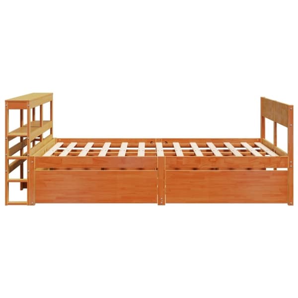 vidaXL Sengeramme uten madrass brun 135x190 cm heltre furu