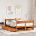 Miniatyrbilde 2 av 11: vidaXL Sengeramme uten madrass brun 135x190 cm heltre furu