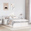 Miniatyrbilde 4 av 11: vidaXL Sengeramme med hodegavl hvit 160x200 cm heltre furu