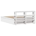 Miniatyrbilde 9 av 11: vidaXL Sengeramme med hodegavl hvit 160x200 cm heltre furu