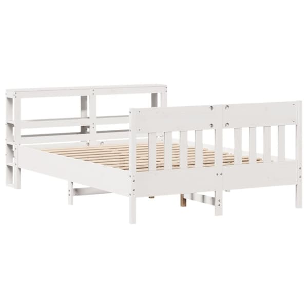 vidaXL Sengeramme uten madrass hvit 140x190 cm heltre furu