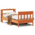 Miniatyrbilde 3 av 11: vidaXL Sengeramme uten madrass voksbrun 75x190 cm heltre furu