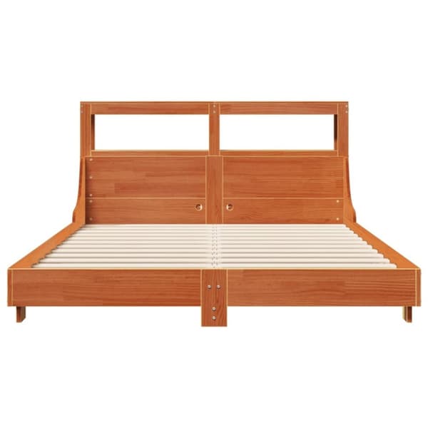 vidaXL Sengeramme uten madrass voksbrun 120x200 cm heltre furu