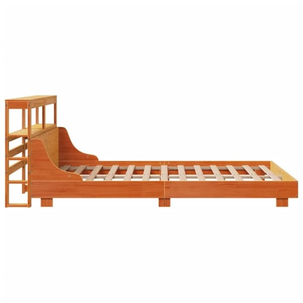vidaXL Sengeramme uten madrass voksbrun 120x200 cm heltre furu