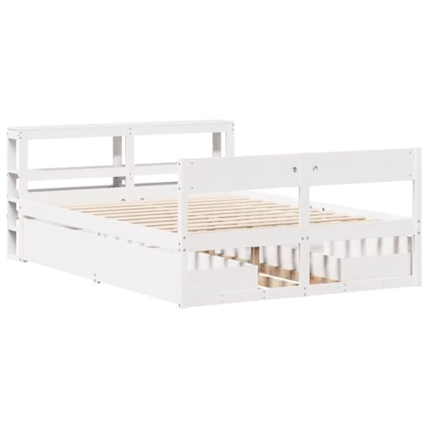 vidaXL Sengeramme uten madrass hvit 140x200 cm heltre furu