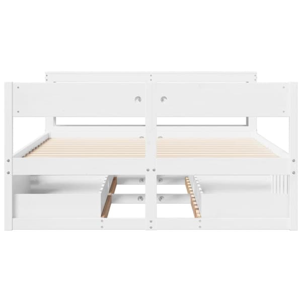 vidaXL Sengeramme uten madrass hvit 140x200 cm heltre furu