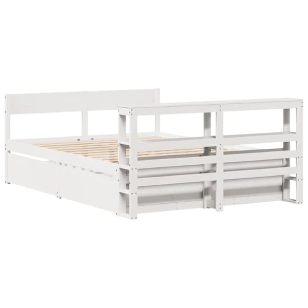 vidaXL Sengeramme uten madrass hvit 140x200 cm heltre furu