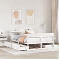 Miniatyrbilde 2 av 11: vidaXL Sengeramme uten madrass hvit 140x200 cm heltre furu