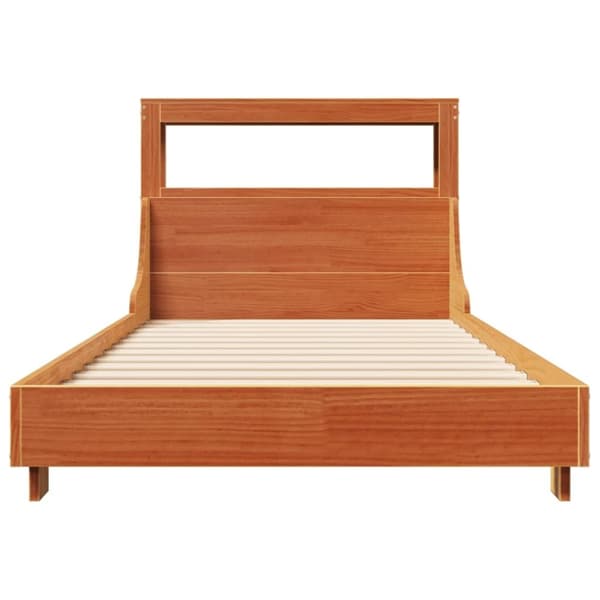 vidaXL Sengeramme uten madrass voksbrun 90x190 cm heltre furu
