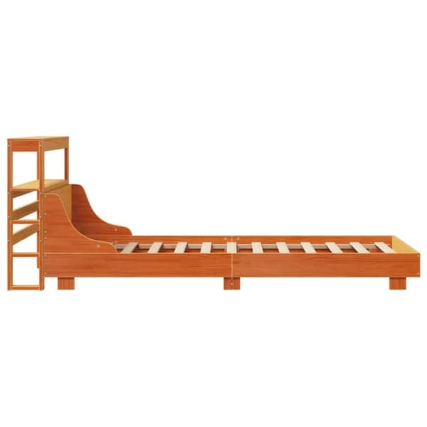 vidaXL Sengeramme uten madrass voksbrun 90x190 cm heltre furu