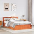 Miniatyrbilde 4 av 11: vidaXL Sengeramme med hodegavl voksbrun 120x190 cm heltre furu